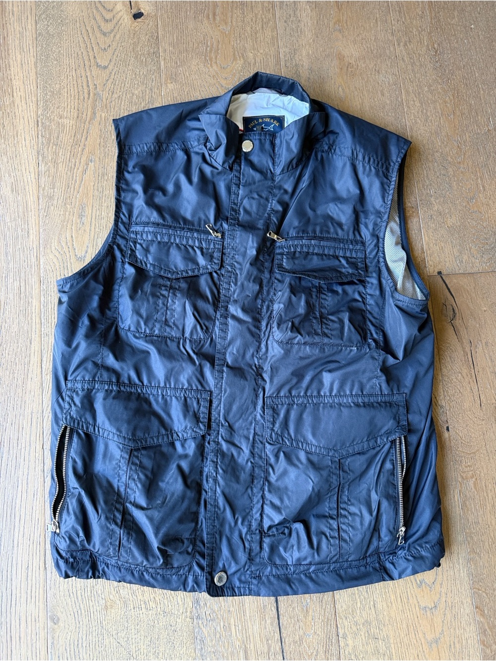 Vintage Paul & Shark Men's Navy Multi-Pocket Utility Vest